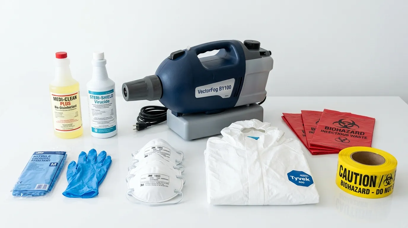 Professional biohazard remediation crew working in East Point